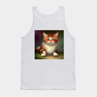 Cute ginger cat digital painting Tank Top